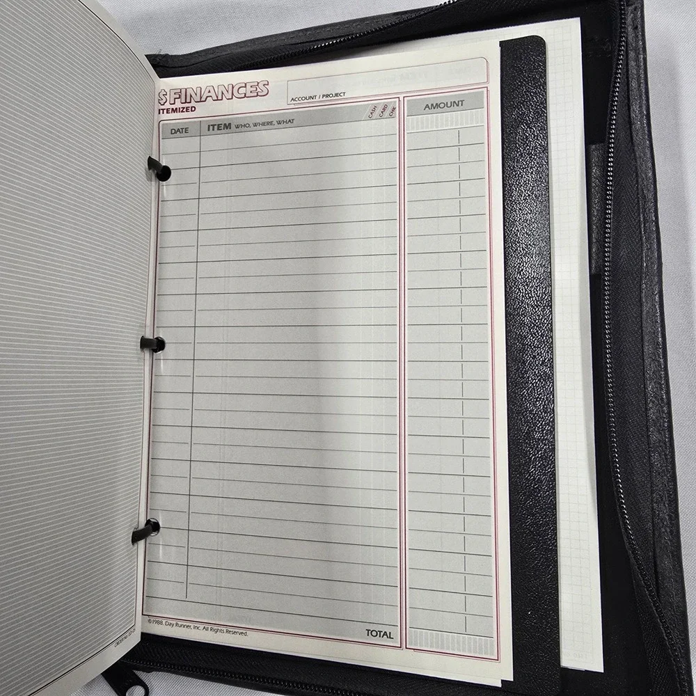 Day Runner Classic Edition Planner 3-Ring Binder Inserts Vintage Dayrunner 1988